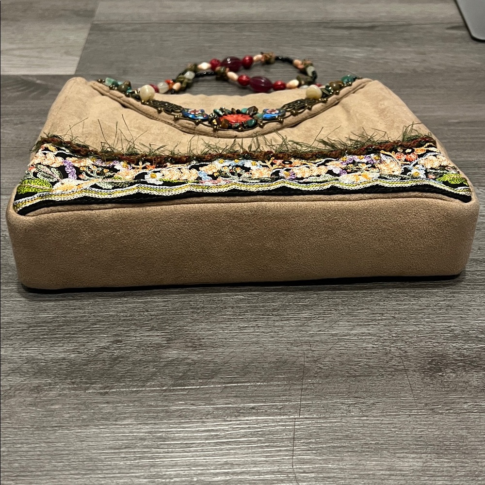 Mary Frances Embroidered and Beaded Suede Shoulder Bag - Picture 6 of 11
